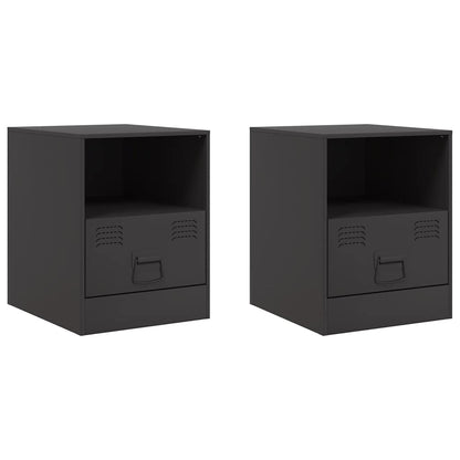 Bedside Cabinet | Set of 2 | Black | Cold-rolled steel | Medium