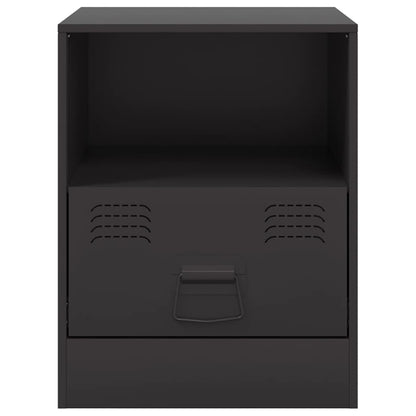 Bedside Cabinets 2pcs Black 34.5x39x44 cm Steel