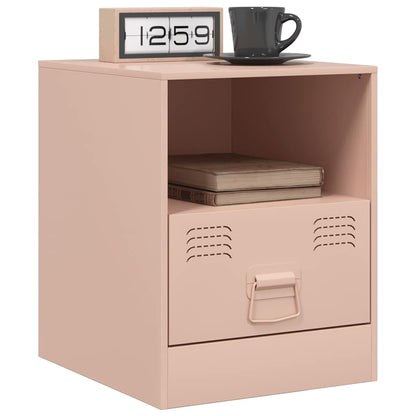 Bedside Cabinet | Set of 2 | Pink | Cold-rolled steel | 34.5 x 39 x 44 cm