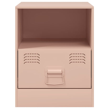 Bedside Cabinet | Set of 2 | Pink | Cold-rolled steel | 34.5 x 39 x 44 cm