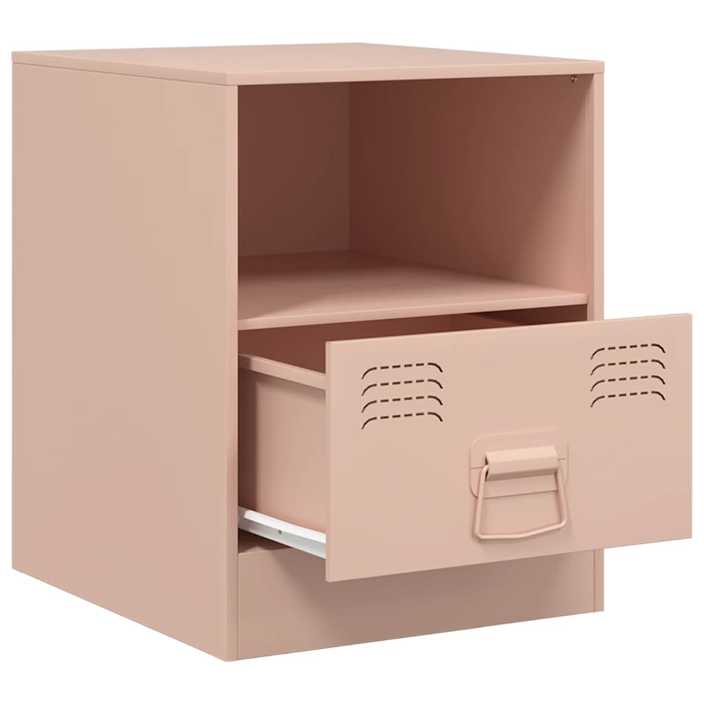 Bedside Cabinet | Set of 2 | Pink | Cold-rolled steel | 34.5 x 39 x 44 cm