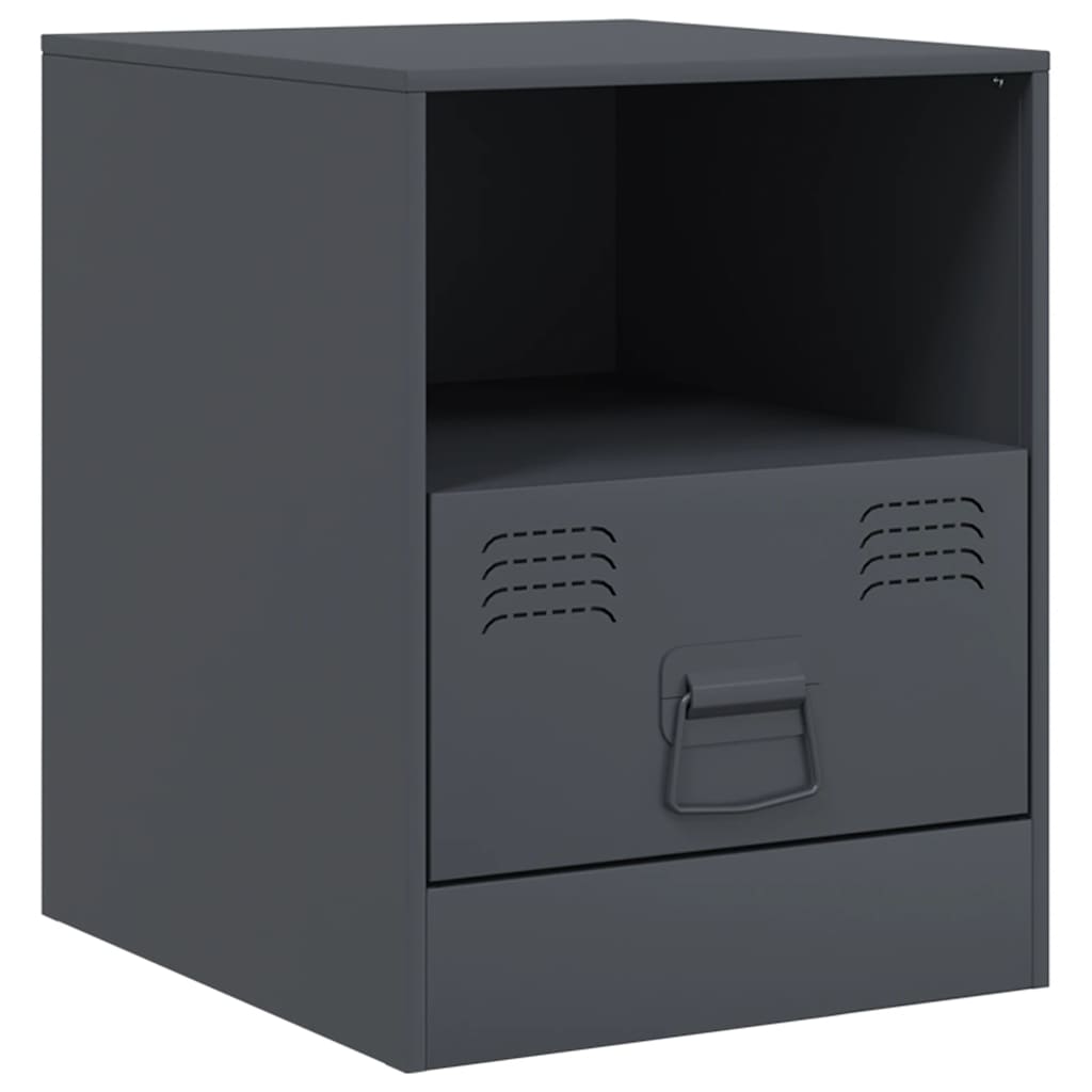 Bedside Cabinet | Set of 2 | Anthracite | Cold-rolled steel