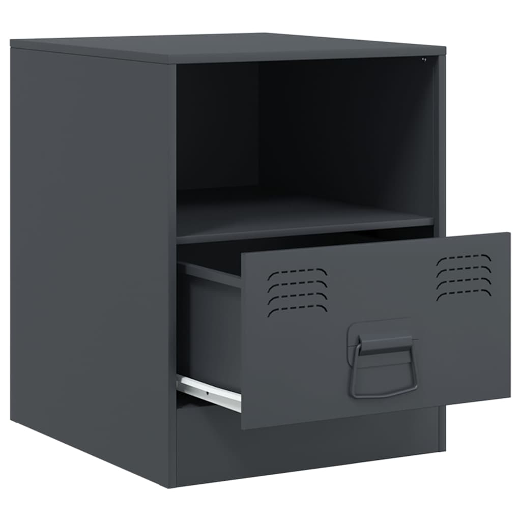 Bedside Cabinet | Set of 2 | Anthracite | Cold-rolled steel