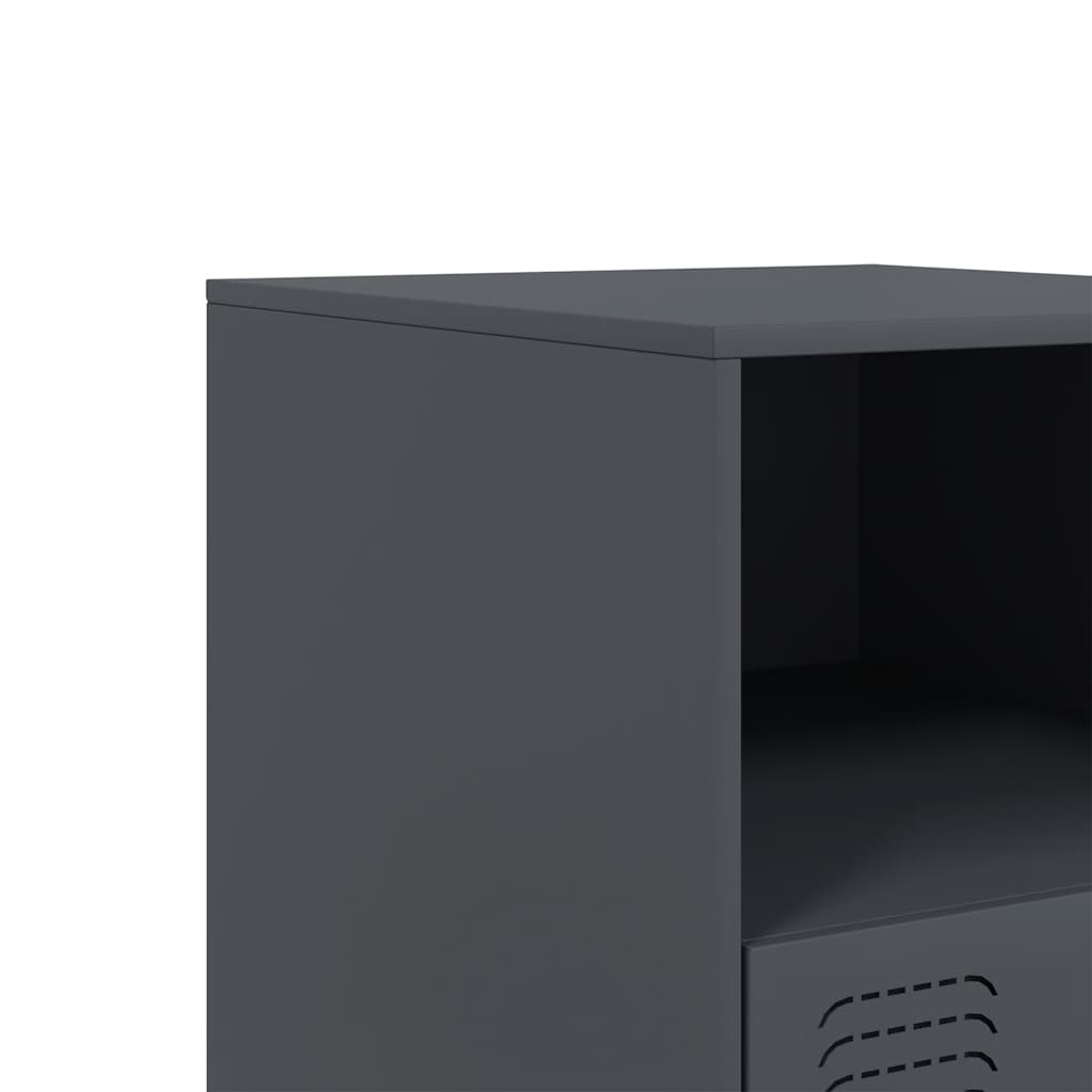 Bedside Cabinet | Set of 2 | Anthracite | Cold-rolled steel