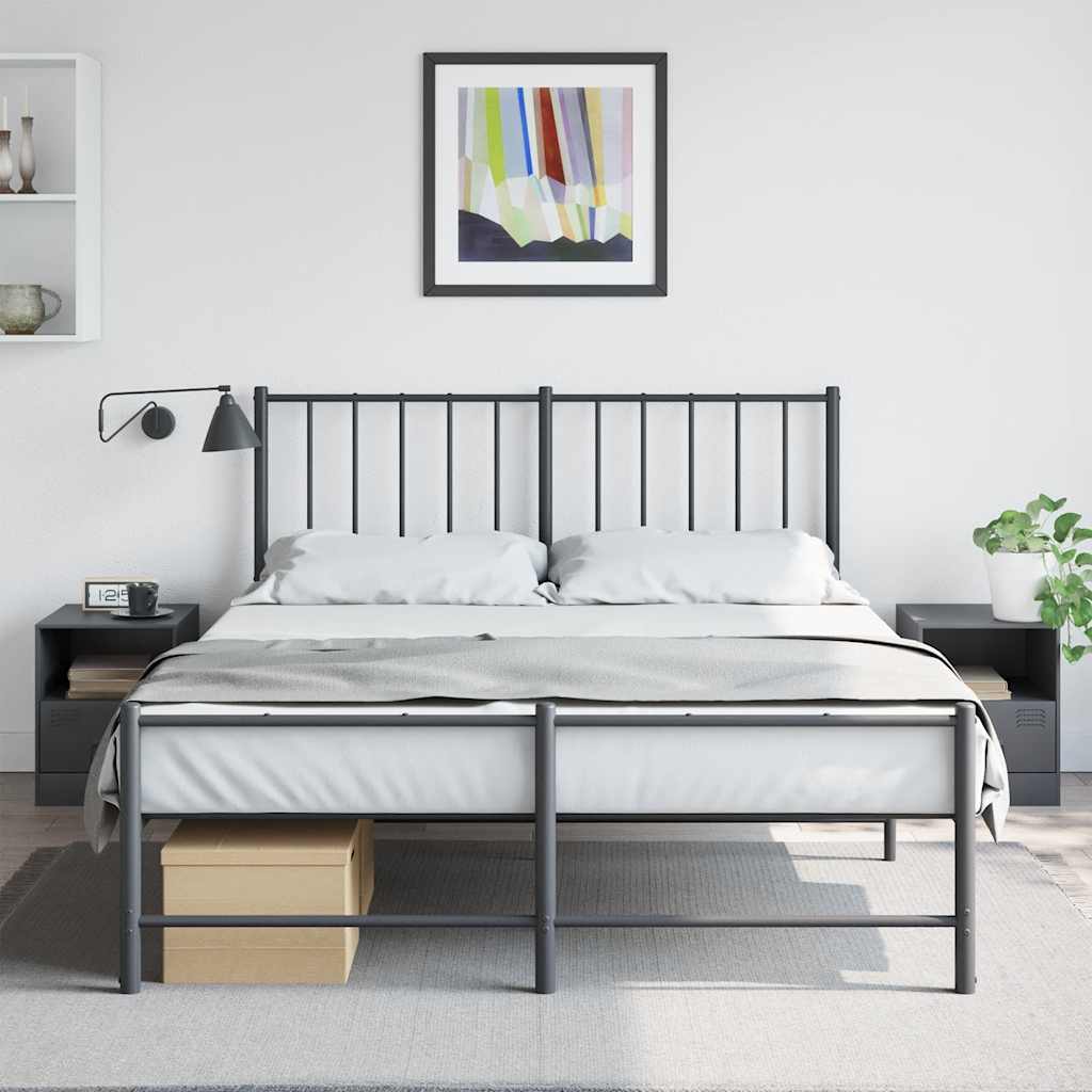 Bedside Cabinet | Set of 2 | Anthracite | Cold-rolled steel