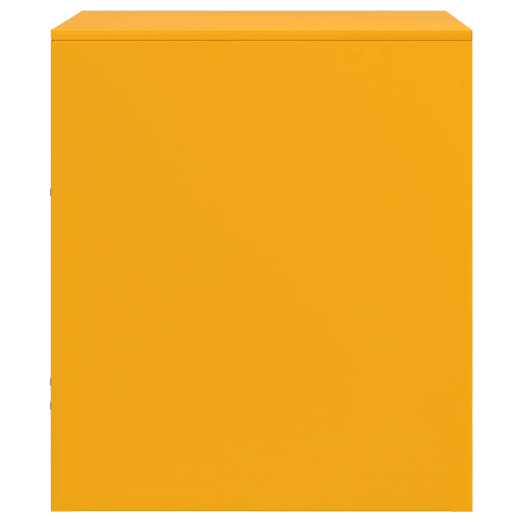 Bedside Cabinets 2 pcs Mustard Yellow 34.5x39x44 cm Steel
