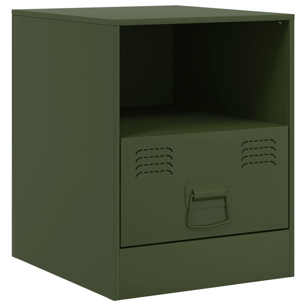 Bedside Cabinet | Set of 2 | Olive Green | Cold-rolled steel | Medium