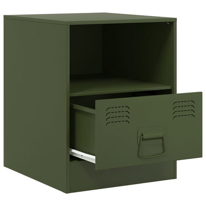Bedside Cabinet | Set of 2 | Olive Green | Cold-rolled steel | Medium