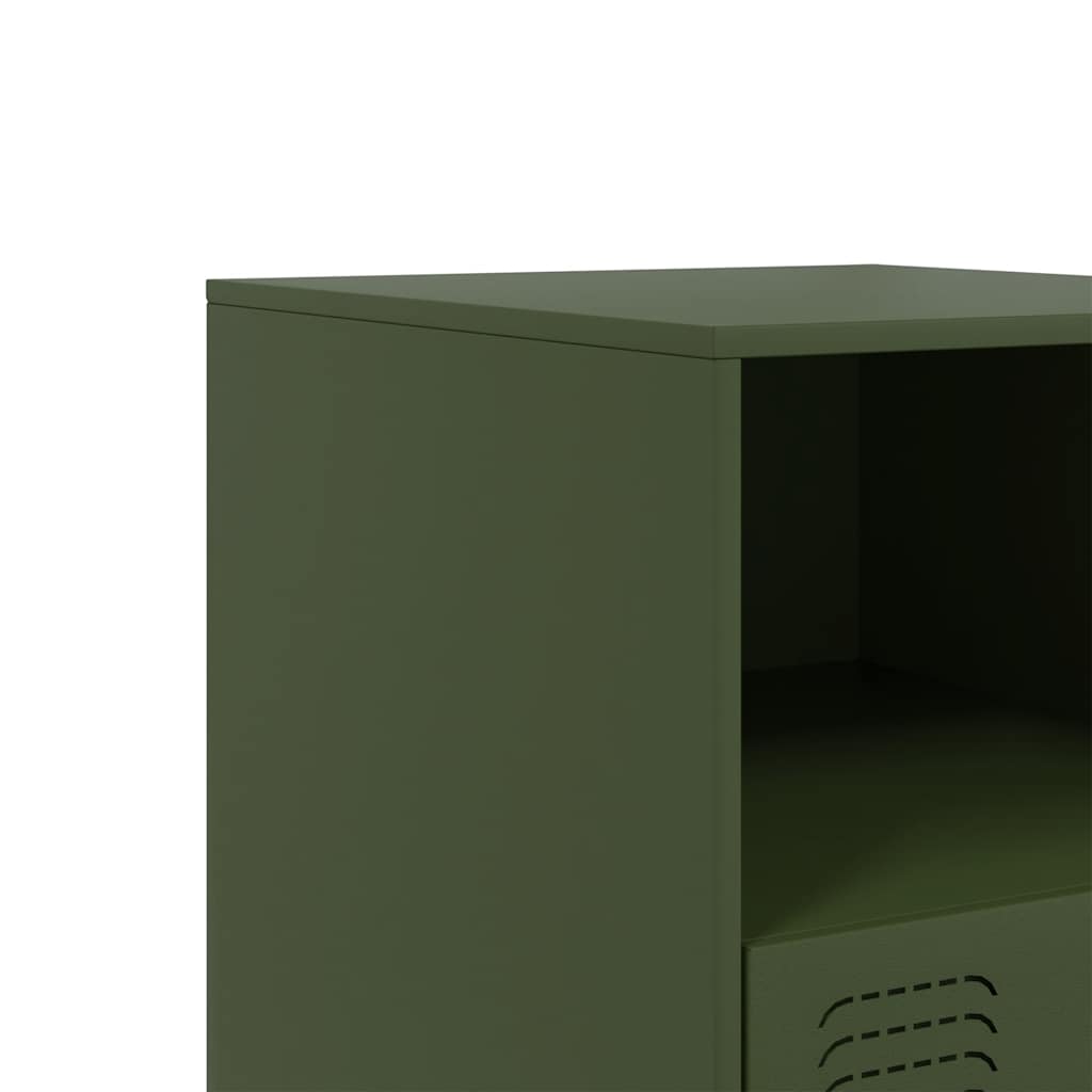 Bedside Cabinet | Set of 2 | Olive Green | Cold-rolled steel | Medium