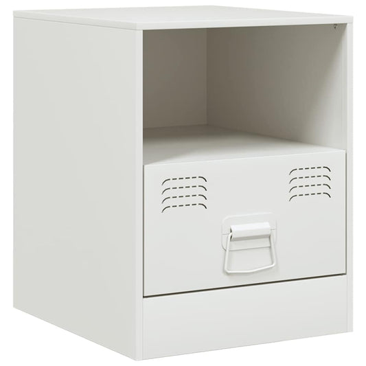 Bedside Cabinet White 34.5x39x44 cm Steel