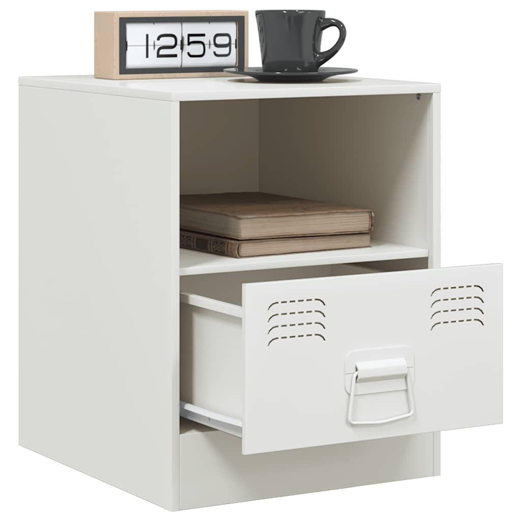 Bedside Cabinet | Set of 2 | White | Cold-rolled steel | Bedside Cabinet