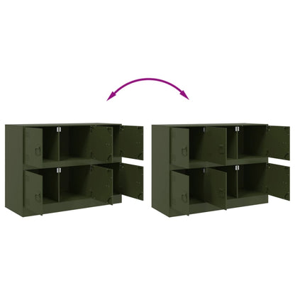 Sideboard Olive Green 99x39x73 cm Steel