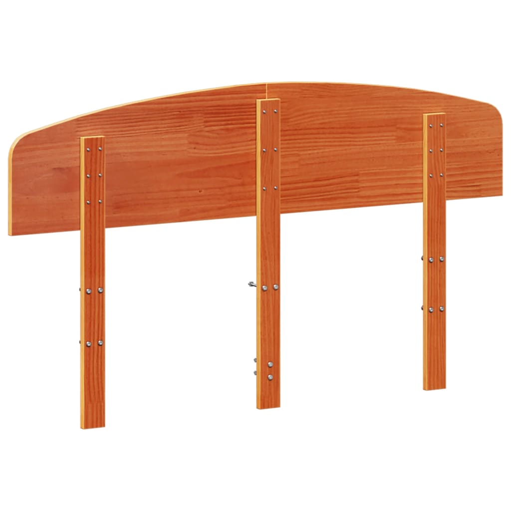Headboard Wax Brown 135 cm Solid Wood Pine