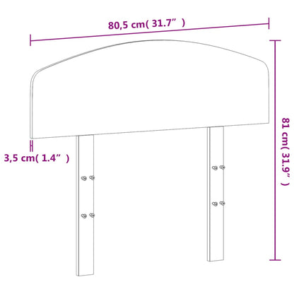 Headboard White 75 cm Solid Wood Pine