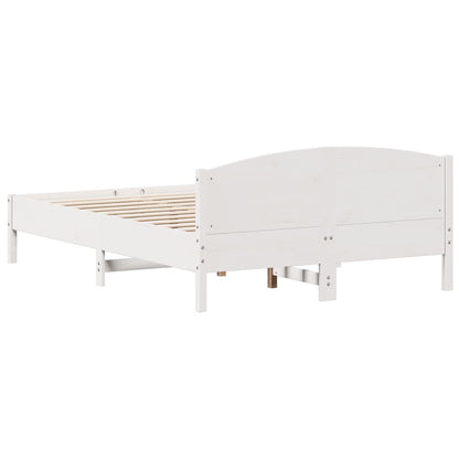 Bed Frame | White | Solid Pine Wood, Plywood | Double | Modern