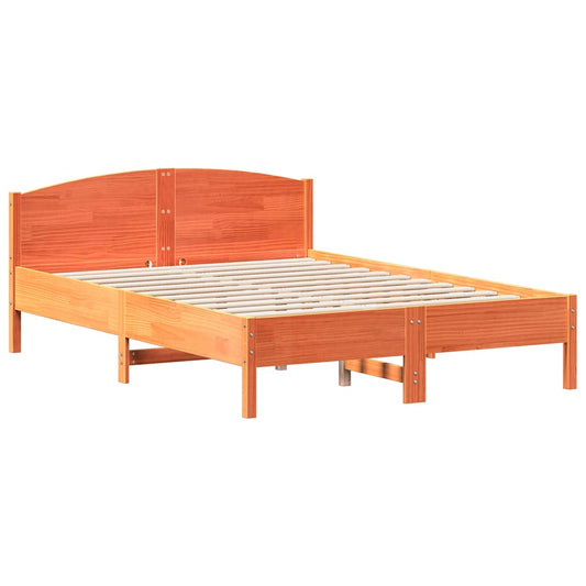 Bed Frame without Mattress Wax Brown 120x200 cm Solid Wood Pine
