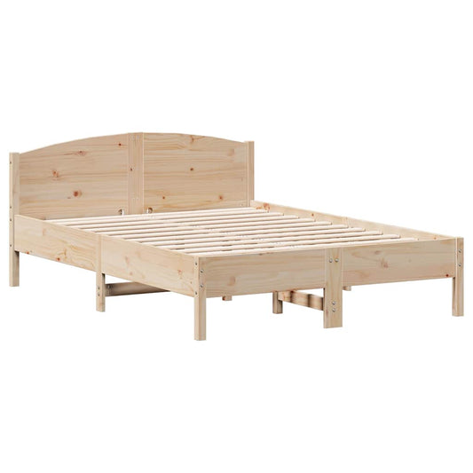 Bed Frame without Mattress 135x190 cm Double Solid Wood Pine