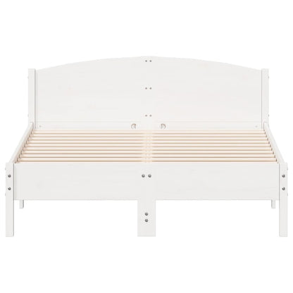 Bed Frame | White | Solid Pine Wood, Plywood | Double | Durable