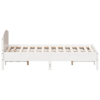 Bed Frame | White | Solid Pine Wood, Plywood | Double | Durable