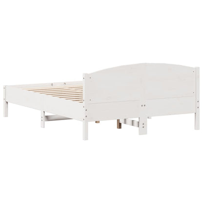 Bed Frame | White | Solid Pine Wood, Plywood | Double | Durable