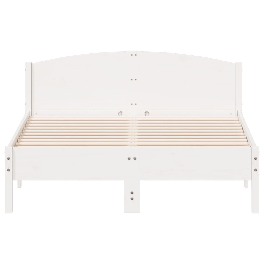 Bed Frame without Mattress White 120x190 cm Small Double Solid Wood Pine
