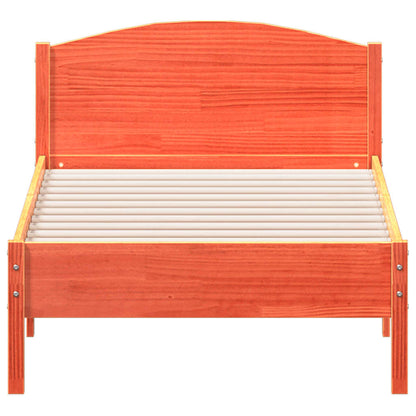 Bed Frame without Mattress Wax Brown 75x190 cm Small Single Solid Wood Pine