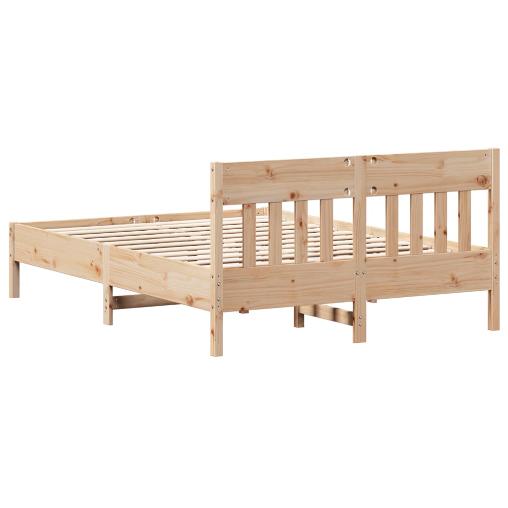 Bed Frame without Mattress 140x200 cm Solid Wood Pine