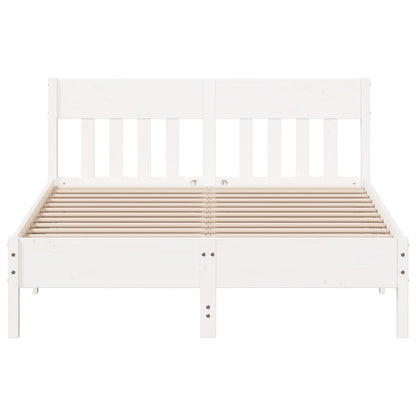 Bed Frame without Mattress White 140x200 cm Solid Wood Pine