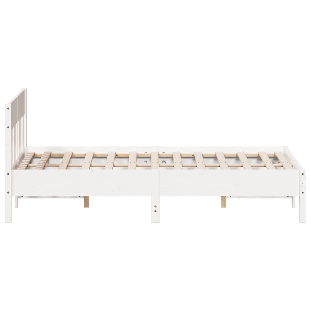 Bed Frame without Mattress White 140x200 cm Solid Wood Pine