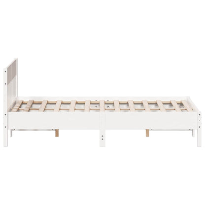 Bed Frame without Mattress White 120x200 cm Solid Wood Pine