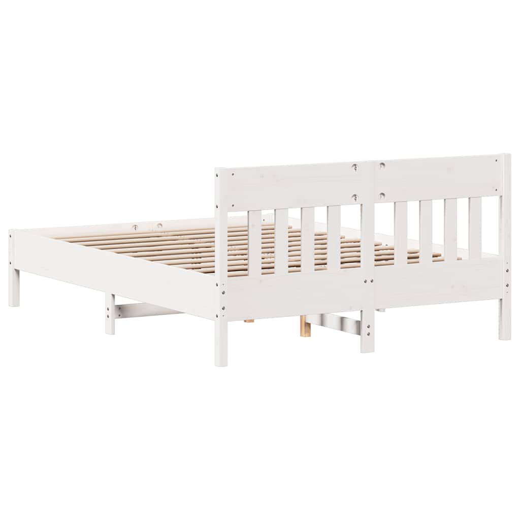 Bed Frame without Mattress White 120x200 cm Solid Wood Pine