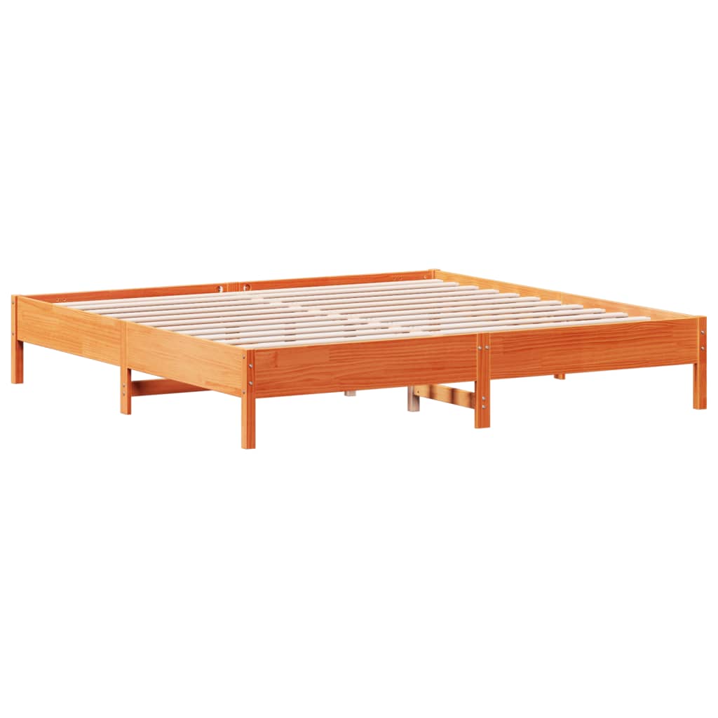 Bed Frame | Wax brown | Solid pine wood, Plywood slats | Double | Durable