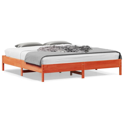 Bed Frame | Wax brown | Solid pine wood, Plywood slats | Double | Durable