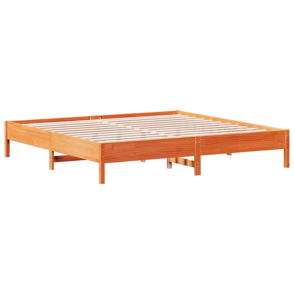 Bed Frame | Wax brown | Solid pine wood | Super King | Durable
