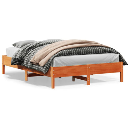 Bed Frame | Wax brown | Solid pine wood, Plywood slats | Double
