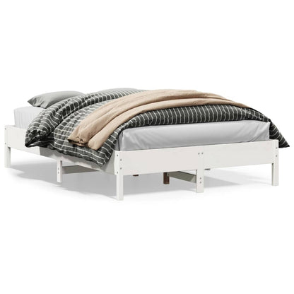 Bed Frame without Mattress White 140x200 cm Solid Wood Pine
