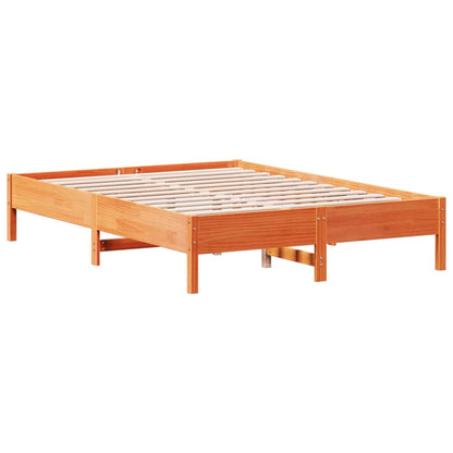 Bed Frame | Wax brown | Solid pine wood | 140 x 200 cm |  Modern