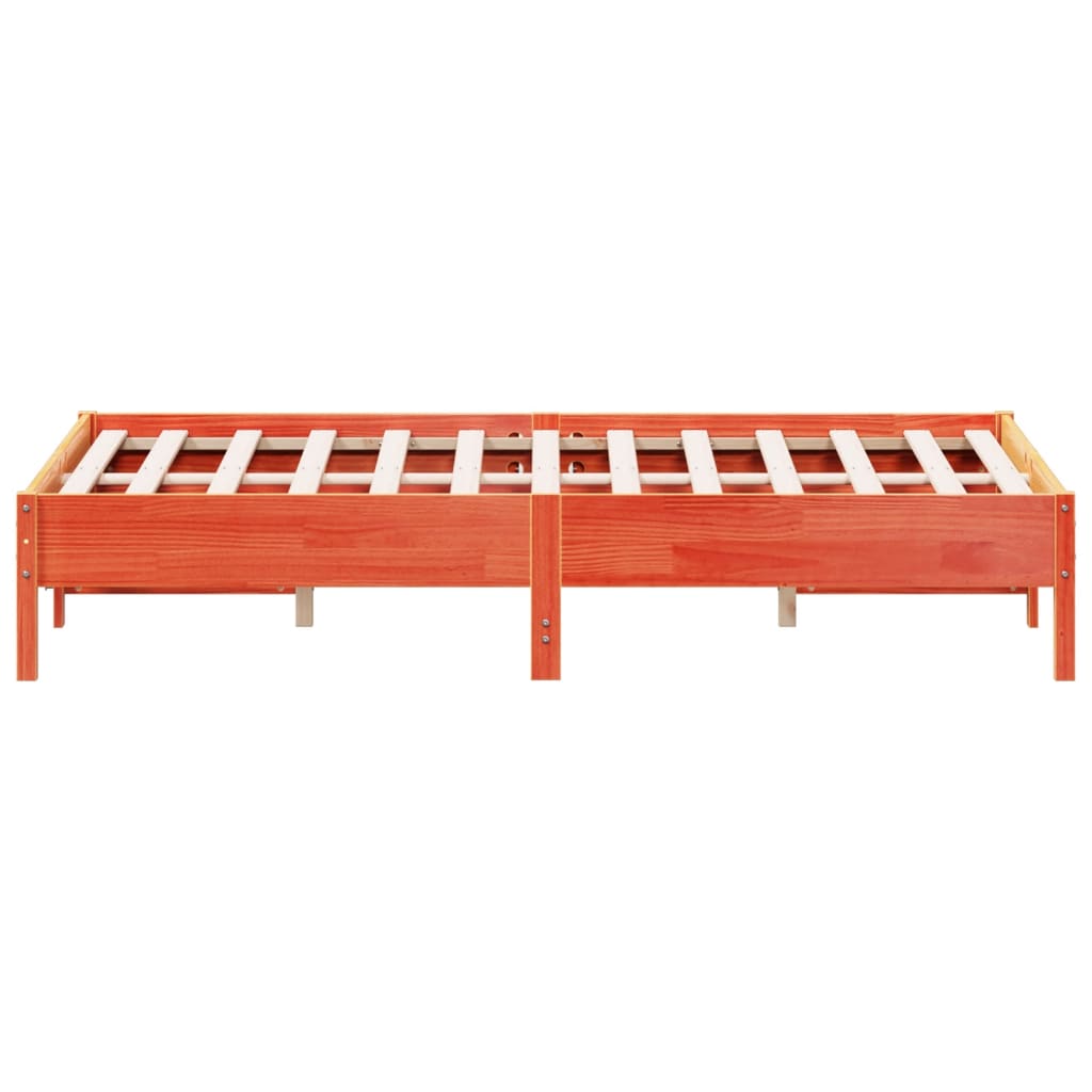 Bed Frame | Wax brown | Solid pine wood | 140 x 200 cm |  Modern