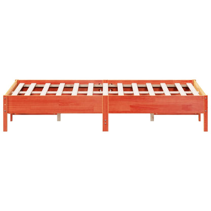 Bed Frame | Wax brown | Solid pine wood | 140 x 200 cm |  Modern