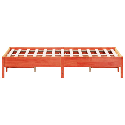 Bed Frame | Wax brown | Solid pine wood, Plywood | Double | Non-scratch