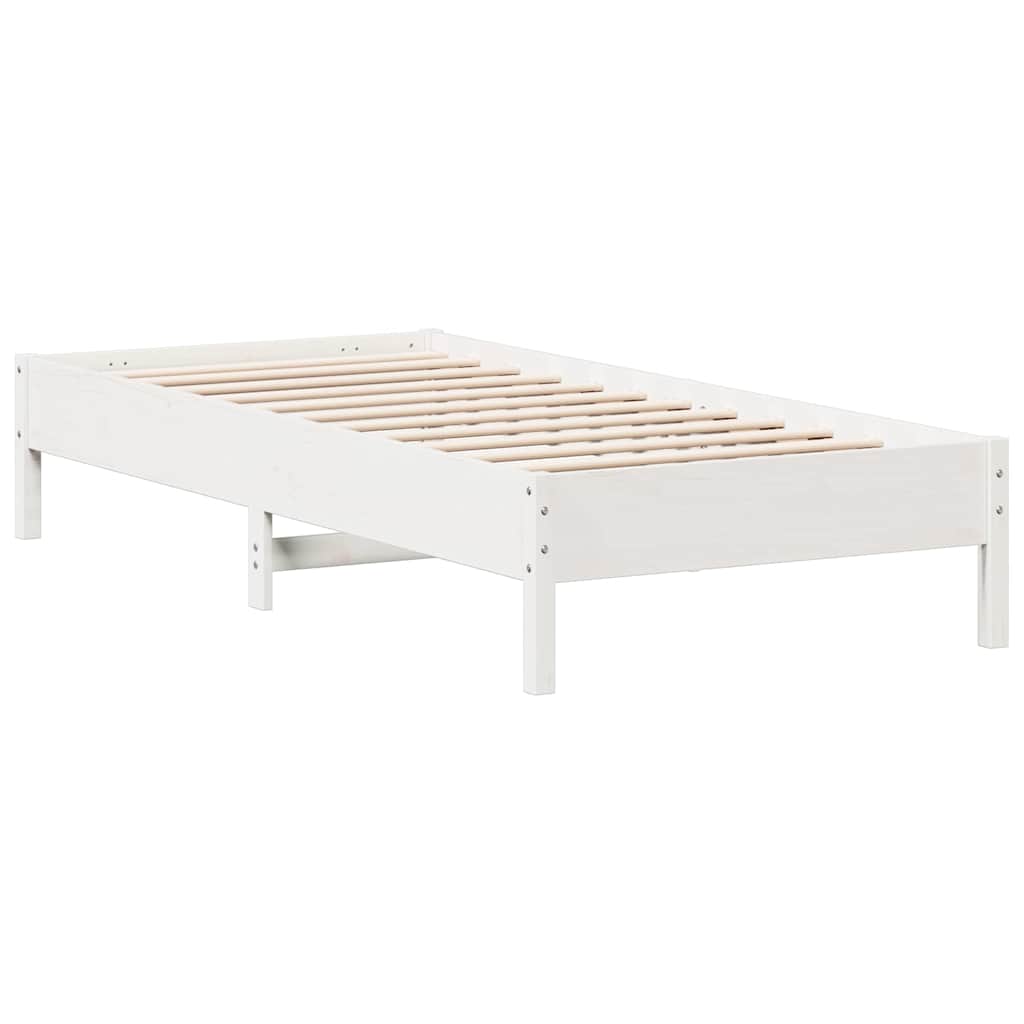 Bed Frame | White | Solid Pine Wood | Single | Minimalistic | Bed Frame