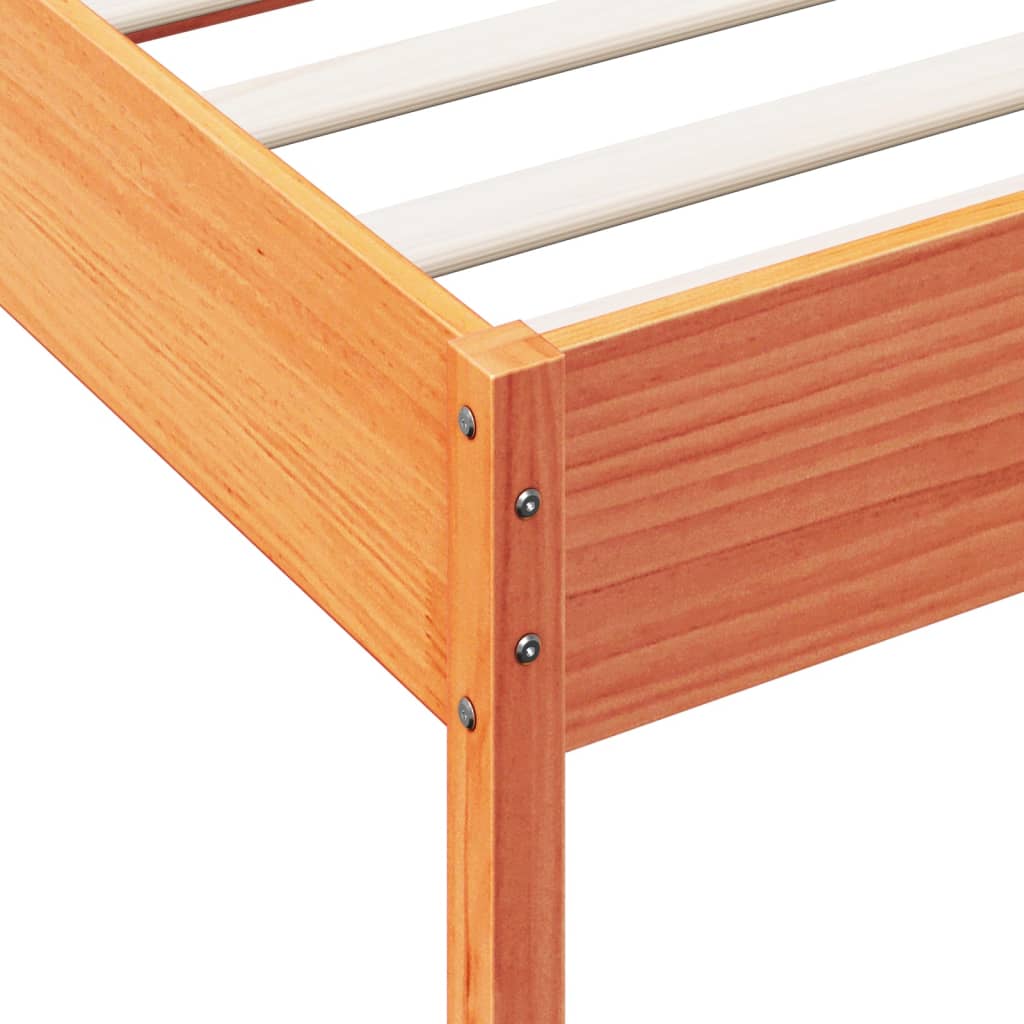 Bed Frame | Wax brown | Solid pine wood | Single | Durable | Bed Frame