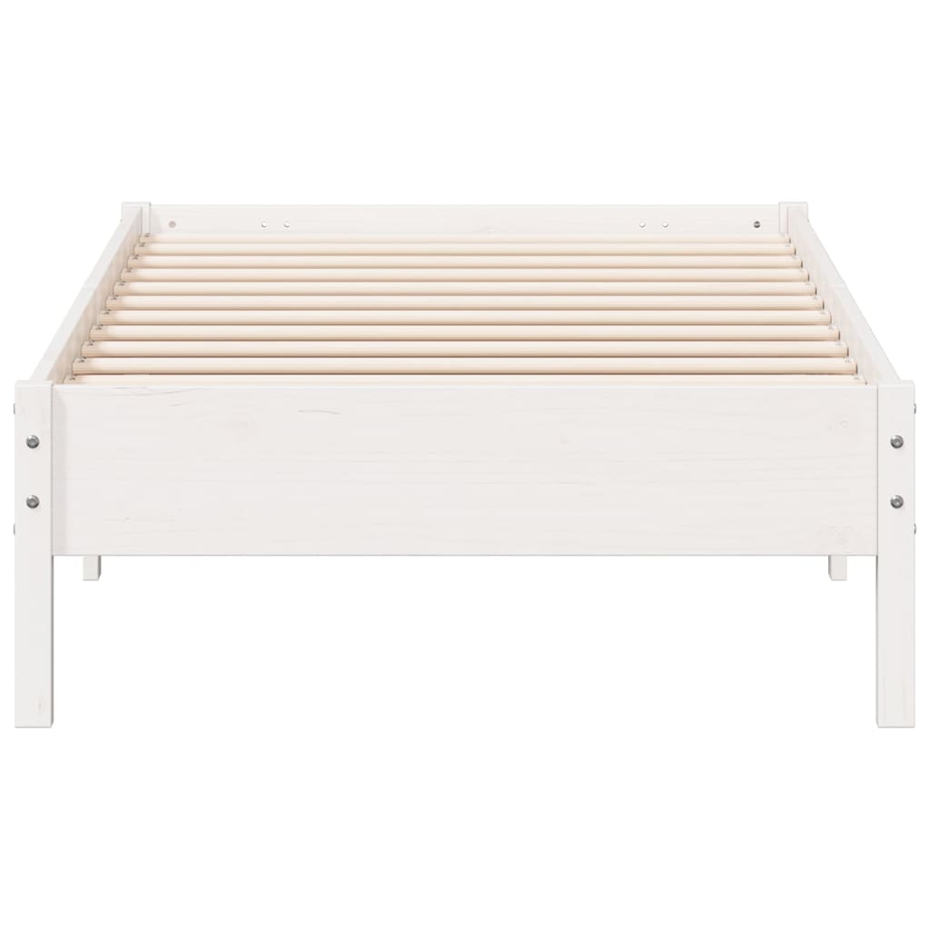 Bed Frame | White | Solid pine wood, Plywood | 90x200 cm | Durable