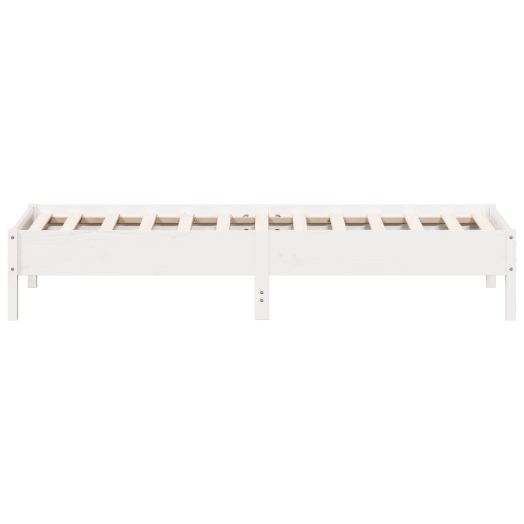Bed Frame | White | Solid pine wood, Plywood | 90x200 cm | Durable