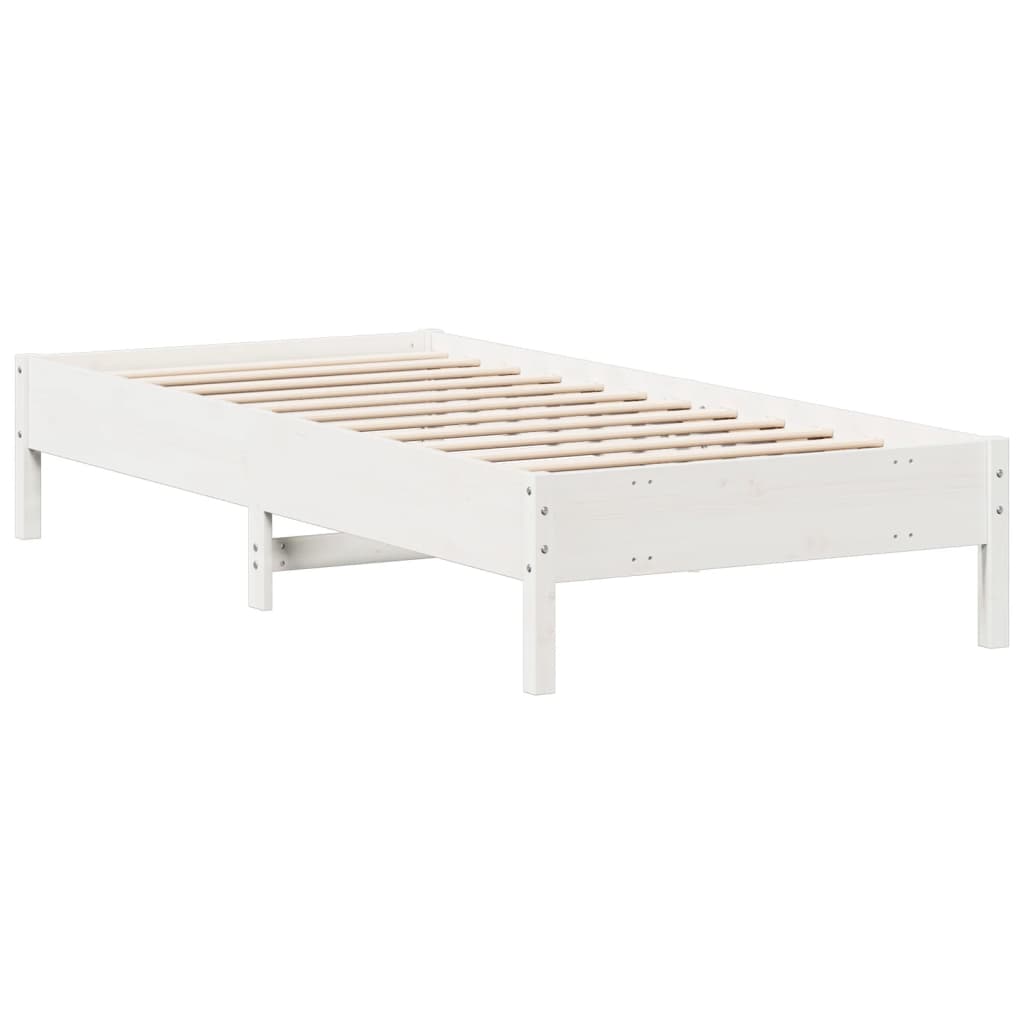 Bed Frame | White | Solid pine wood, Plywood | 90x200 cm | Durable