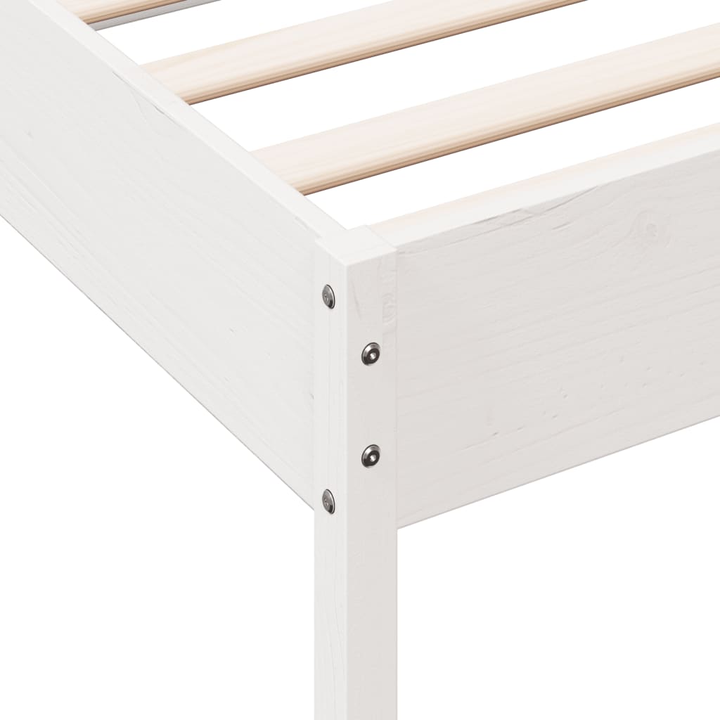 Bed Frame | White | Solid pine wood, Plywood | 90x200 cm | Durable