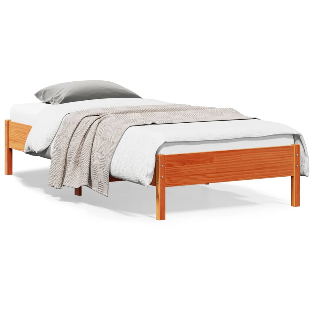 Bed Frame | Wax Brown | Solid Pine Wood | Single | Modern | Bed Frame