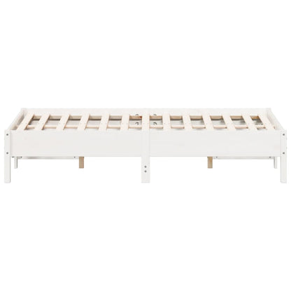 Bed Frame | White | Solid pine wood, Plywood | 140x190 cm | Modern