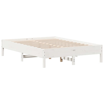 Bed Frame | White | Solid pine wood, Plywood | 140x190 cm | Modern