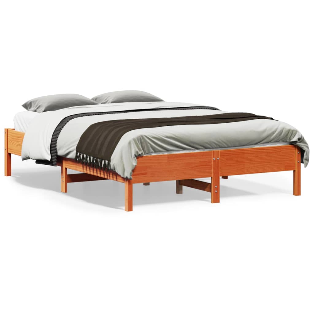 Bed Frame | Wax Brown | Solid Pine Wood | Double | Heavy Weight Endurance